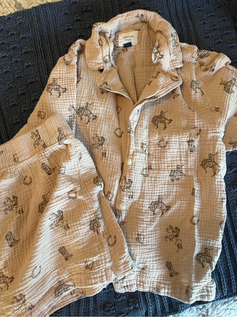 American Eagle Outfitters light pink 100% cotton pajama set